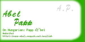 abel papp business card